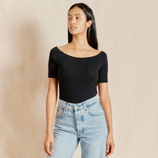 Black Bardot Top