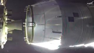 a cone-shaped spacecraft on a black background