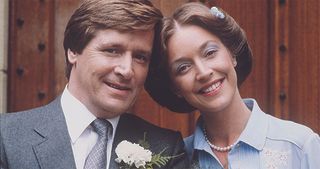 In celebration of the life of Anne Kirkbride, we look back at 40 years of Deirdre Barlow magic. Here she is marrying Ken in 1981.