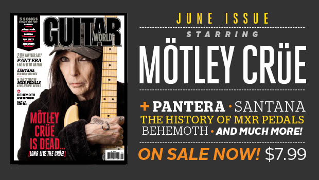 June 2014 Guitar World: Motley Crue's Mick Mars and Nikki Sixx