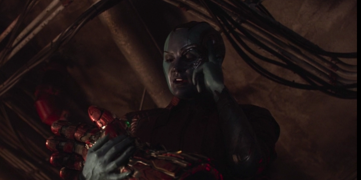 Nebula in Avengers: Endgame with the Gauntlet