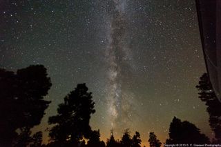 Night Sky Over Lowell Observatory During Annual Meteor Shower
