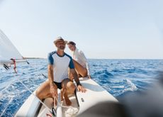 Retired couple sailing