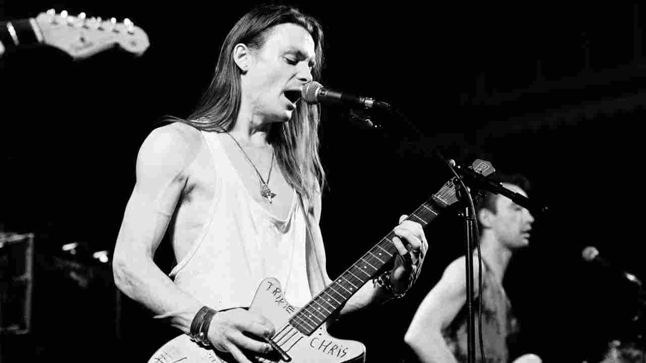 Chris Whitley performing onstage in 1992
