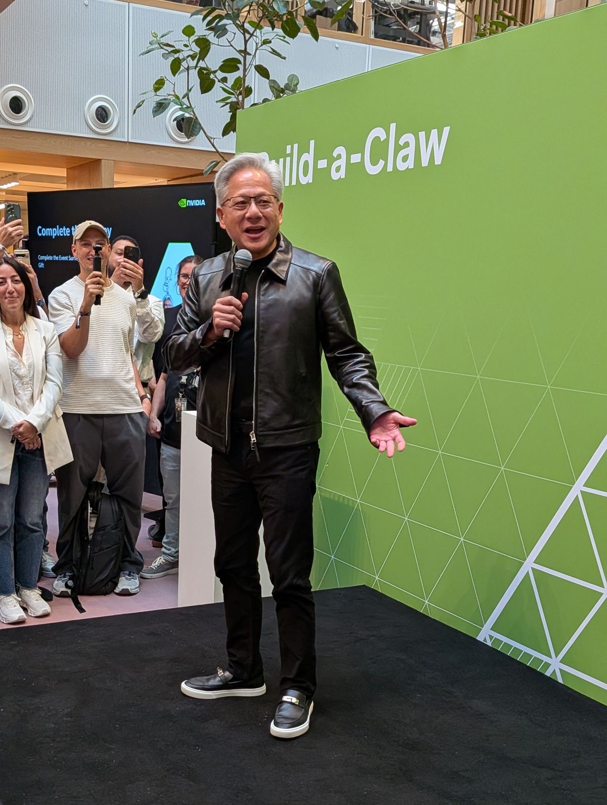 Nvidia CEO Jensen Huang on stage