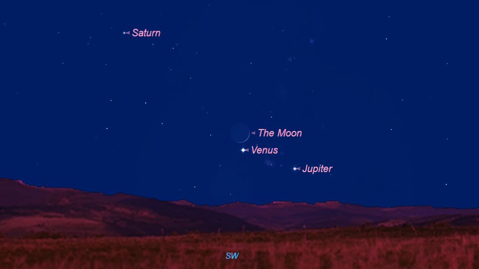 Venus, Jupiter and the Moon Gather for Thanksgiving Night Sky Feast
