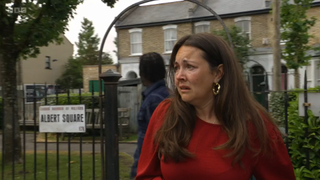 Stacey Slater panicking in the Square.