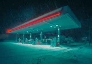 Gas Station in Winter Garb