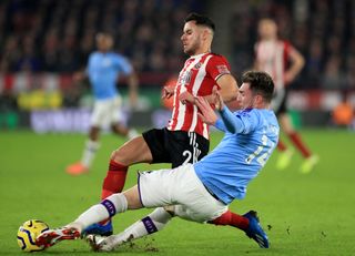 Aymeric Laporte was back in the thick of the action