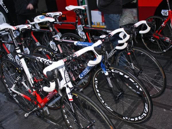 George Hincapie traded in his BMC SLX01 Racemaster for the company's top-end SLR01 Team Machine.