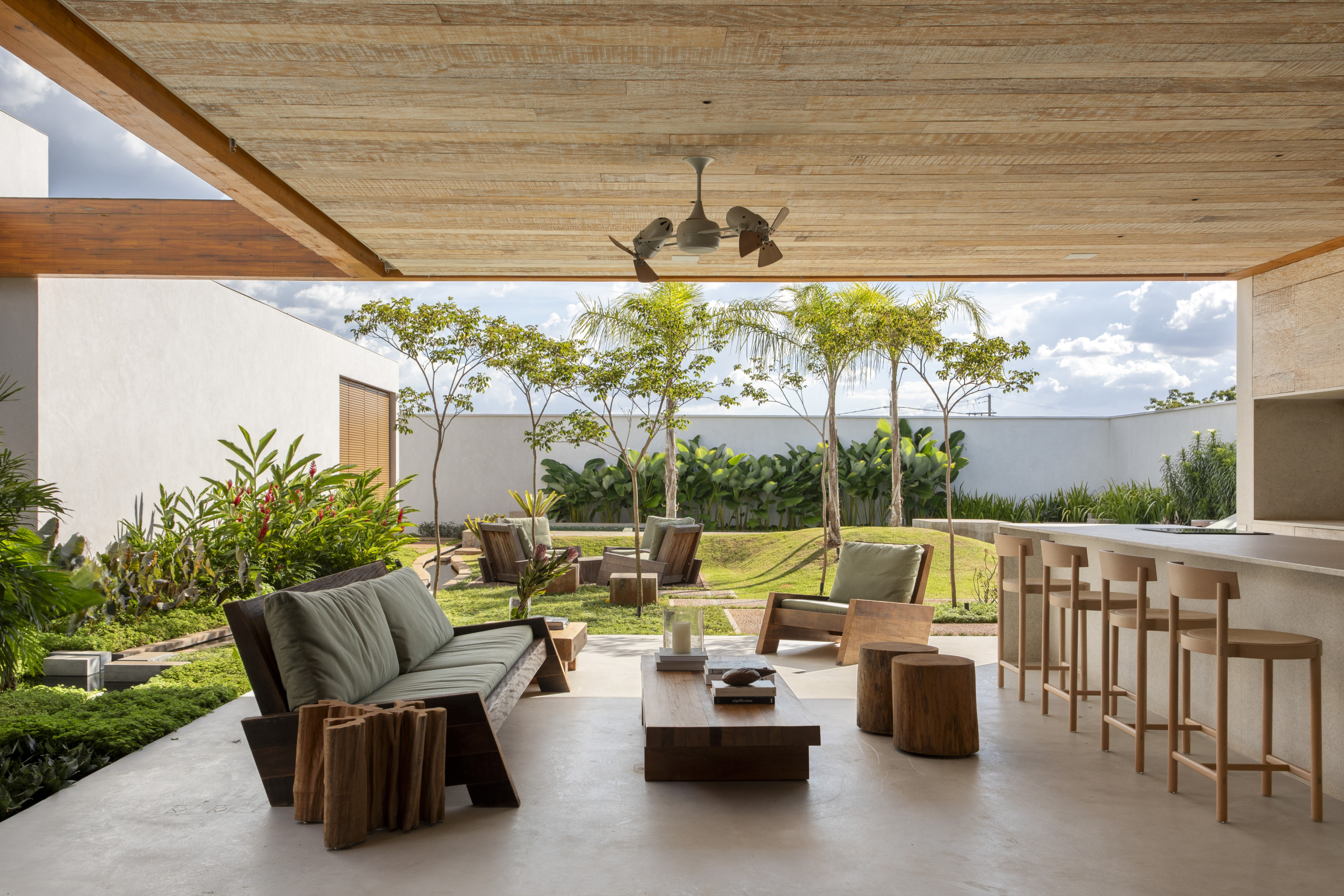 The covered terrace at the house by Solange Calio