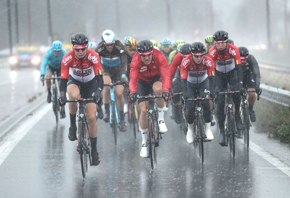 The Paris-Nice peloton is battered by rain during stage 8