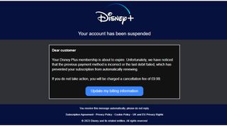 Fake Disney Plus email scam