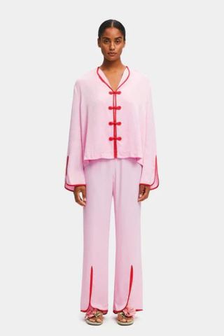 Sleeper Louis Pajama Set with Pants in Pink