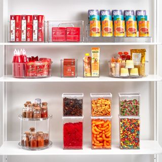 Storage containers on shelves by The Home Edit Storage on John Lewis & Partners pantry and kitchen food storage