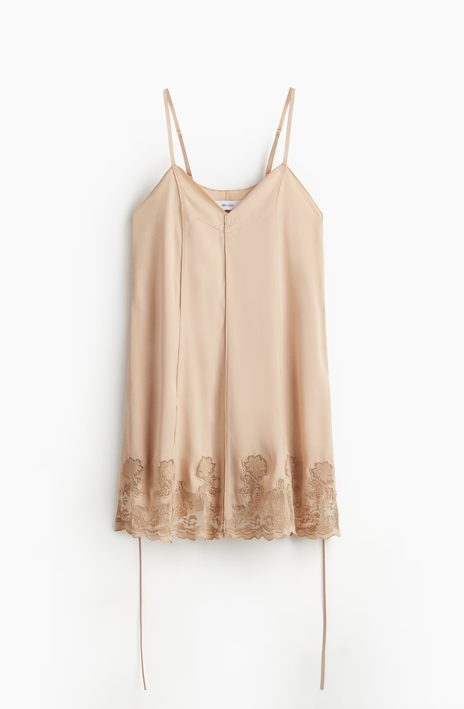 H&amp;amp;M , Lace-Insert Satin Dress 