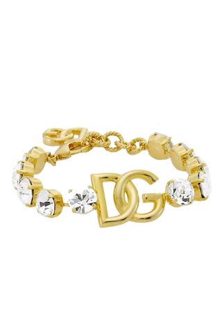 Dolce&Gabbana Goldtone & Crystal Monogram Charm Bracelet