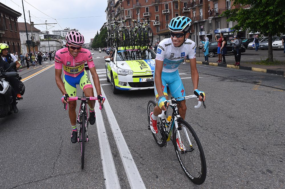 First and second at the 2015 Giro d'Italia Alberto Contador and Fabio Aru