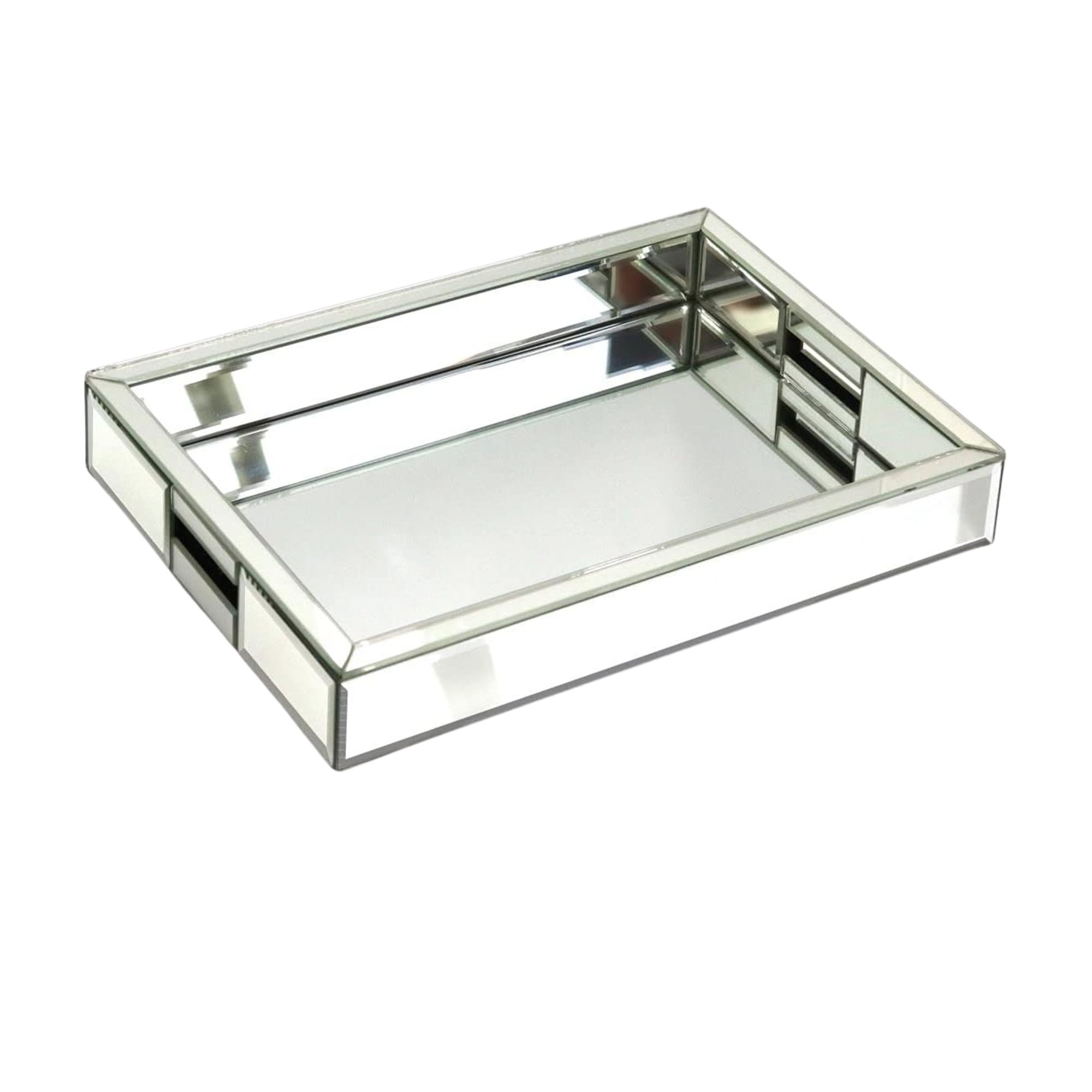 silver mirror decorative catchall tray