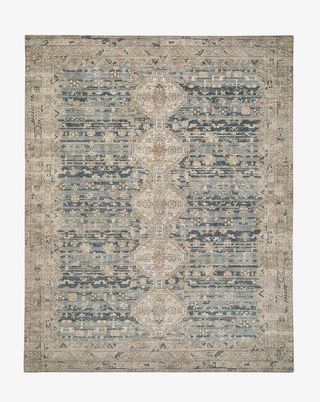 Rectangular rug with traditional pattern
