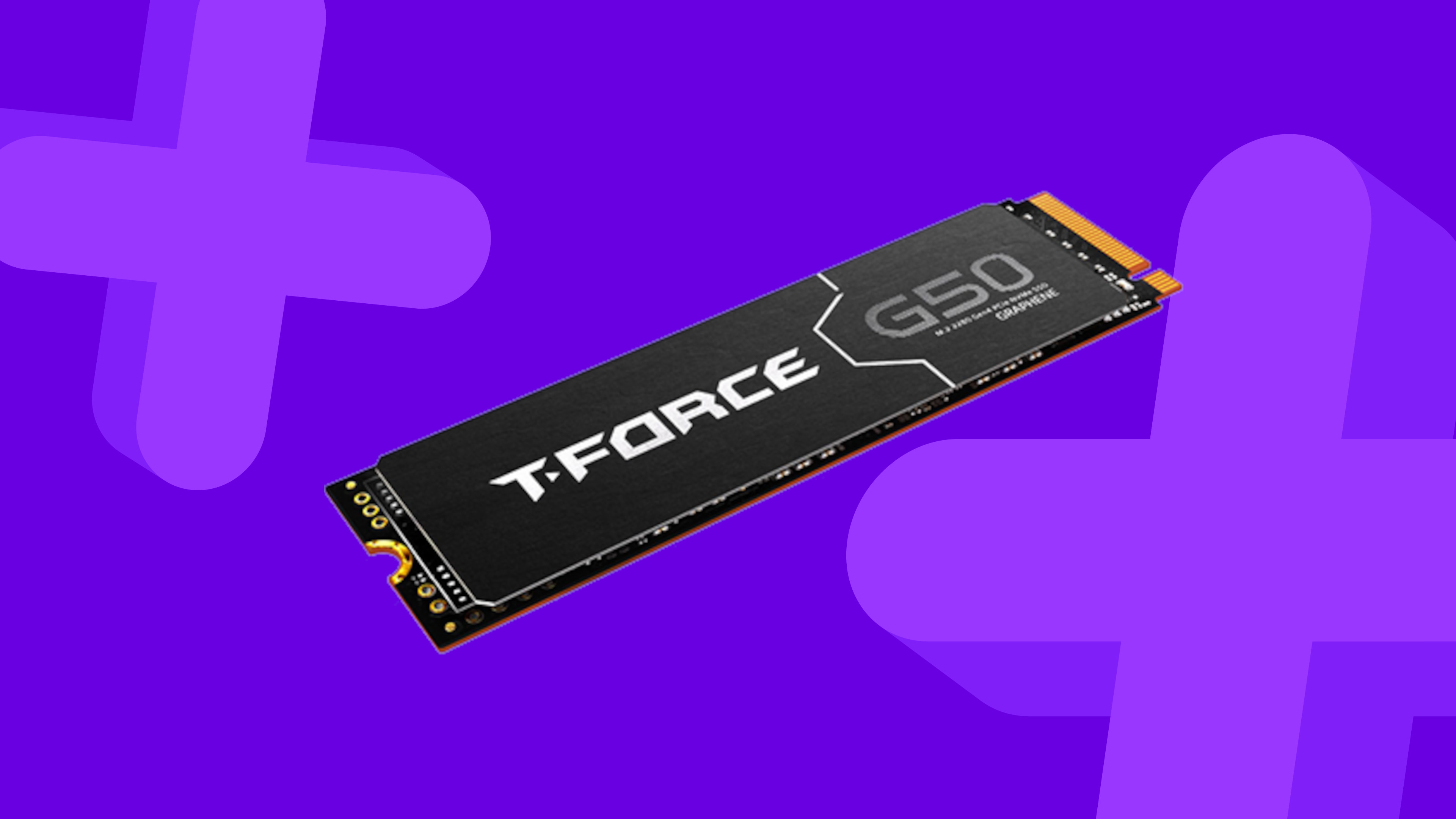 Teamgroup T-Force G50 SSD on a purple background