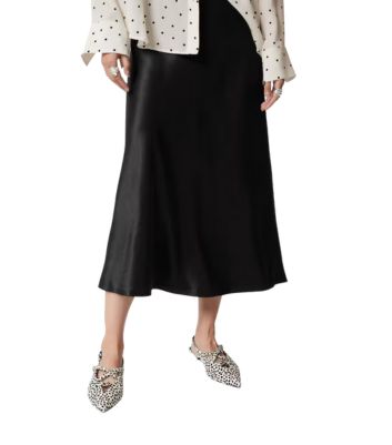 Image of satin slip skirt
