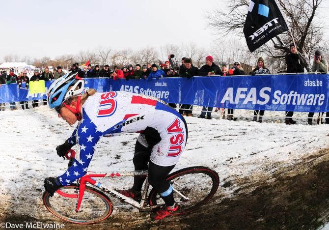USA Champion Katie Compton working her way to the front of the race