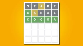 Wordle answer for game 689 on a yellow background