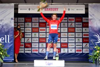 Nina Kessler (TIBCO-Silicon Valley Bank) wearing the sprint jersey at the Women's Tour 2021