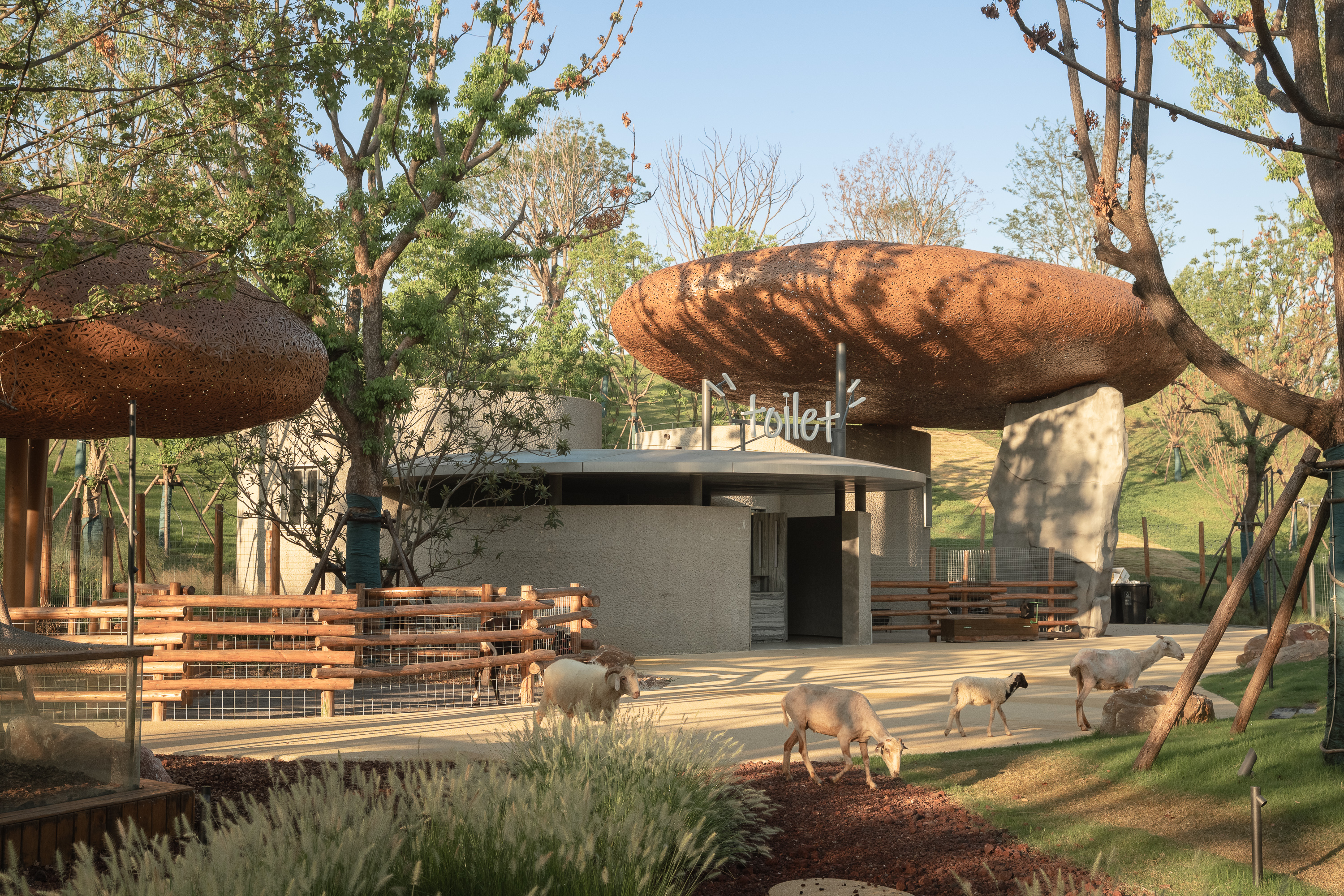 LuxeIsland Farm by Various Associates, a Chinese animal farm with fantastical structures and open spaces