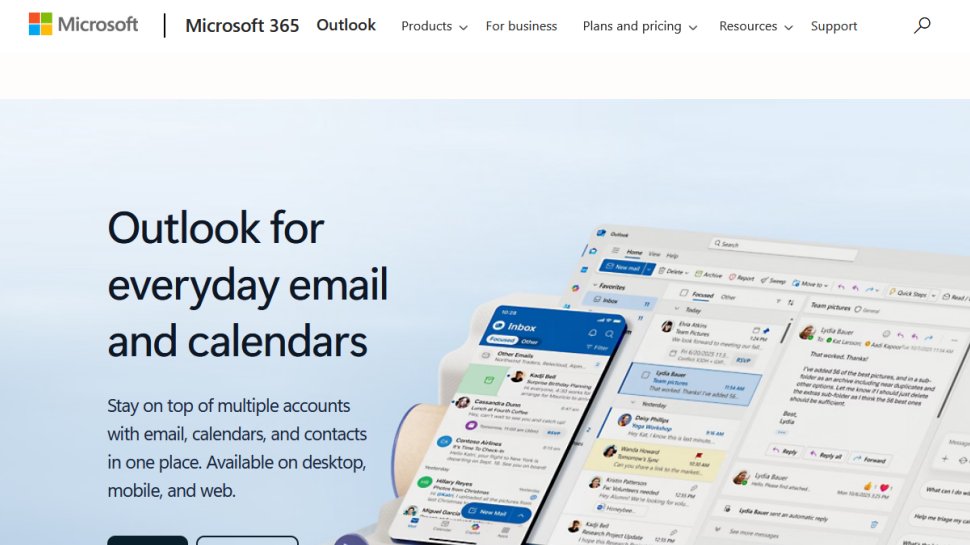 Outlook Calendar website screenshot (January 2026).