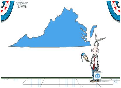 Political Cartoon U.S. Kentucky Painted Blue
