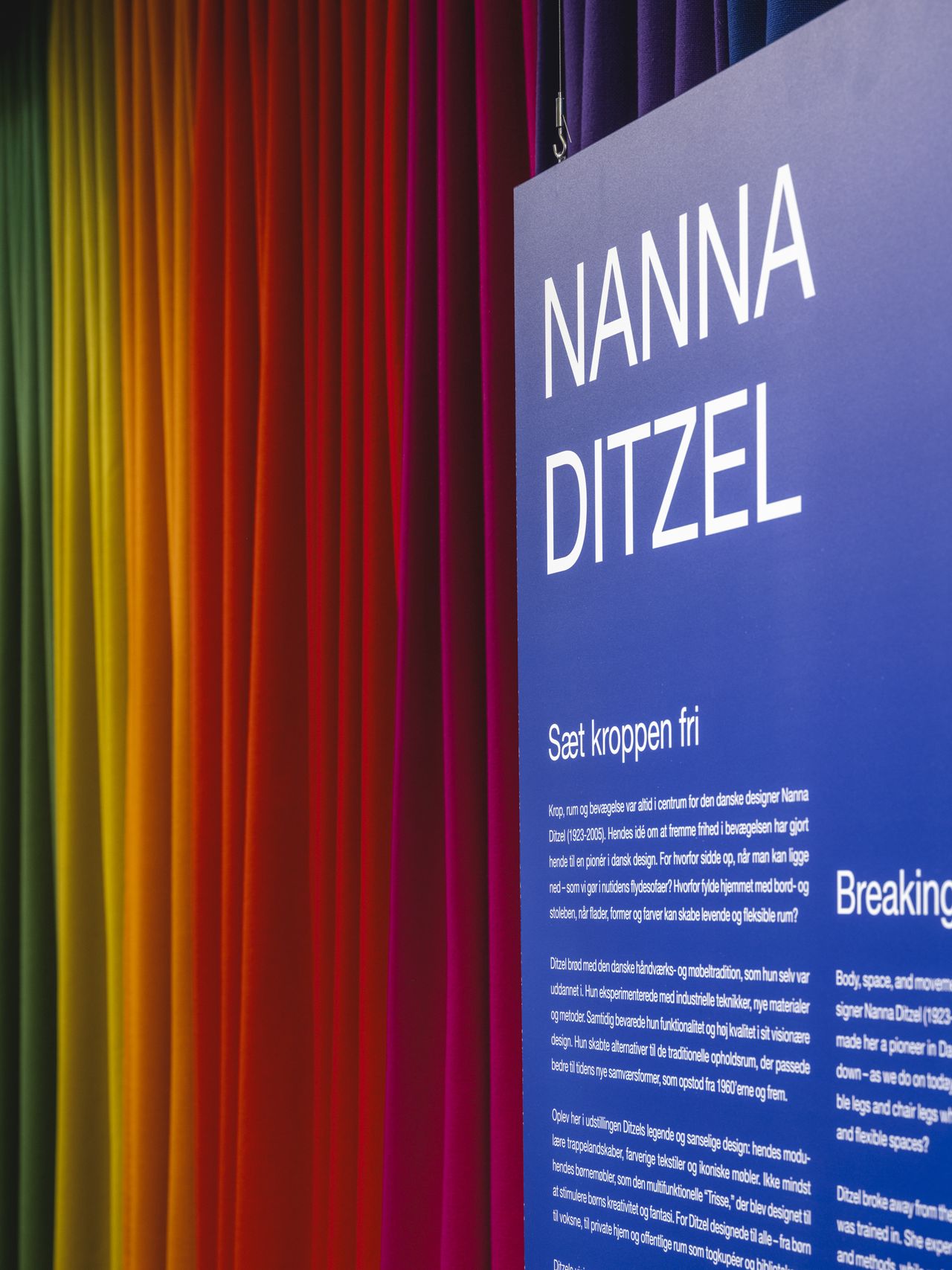 Red and blue exhibition spaces