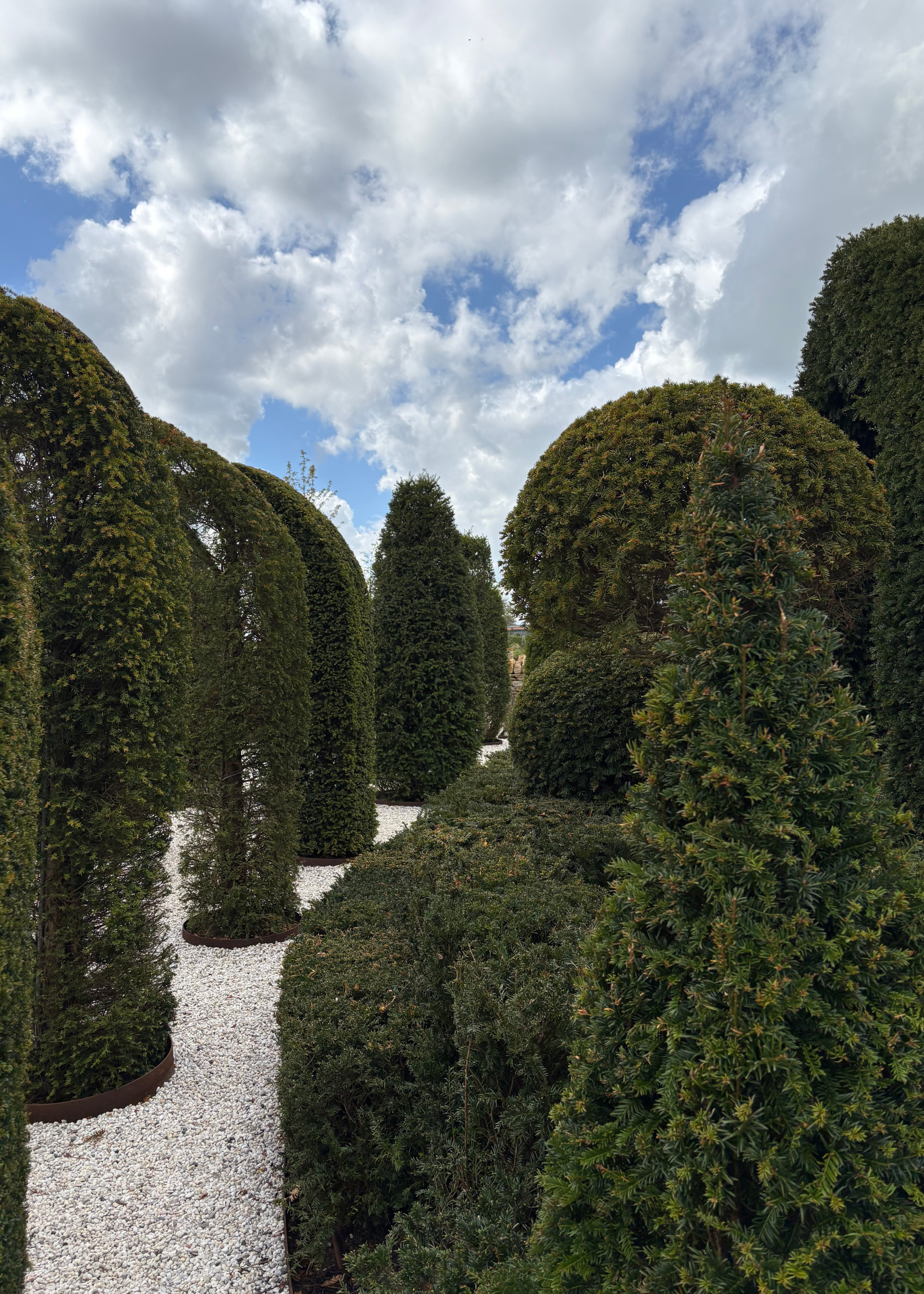 Beautiful topiary trees in the newts four season gardens