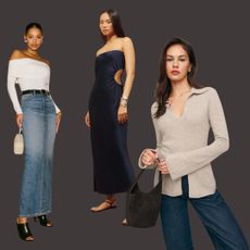 reformation winter sale - women wearing on-sale pieces from the article
