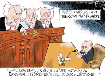 Political Cartoon U.S. Impeachment Hearings GOP Expert Witness Putin
