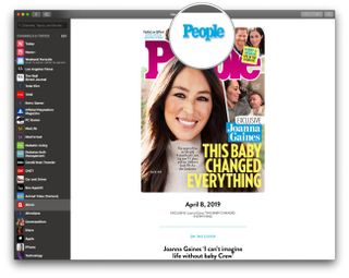 News+ find magazine click name at top
