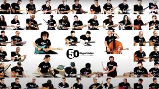 a 50-guitar orchestra plays the Star Wars theme