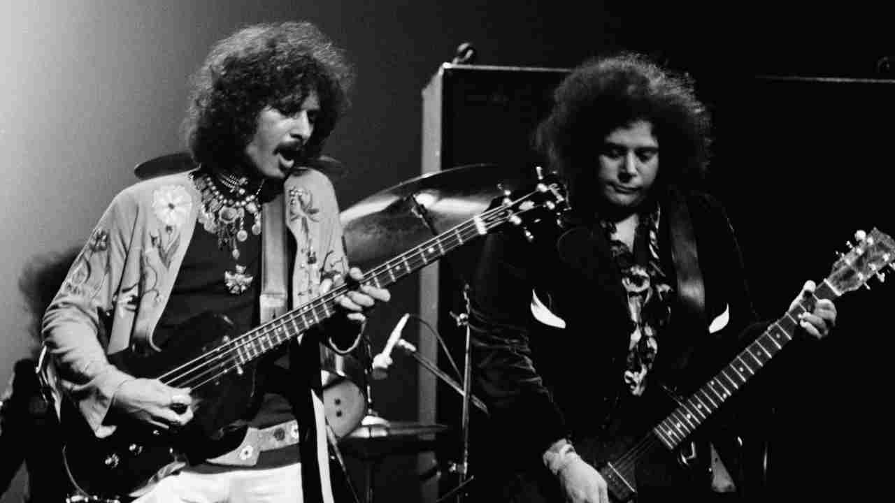 Mountain&amp;rsquo;s Felix Pappalardi and Leslie West performing onstage in the early 1970s