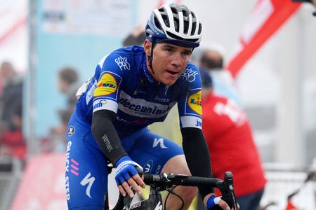 Remco Evenepoel crosses the line