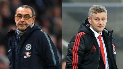 Chelsea manager Maurizio Sarri and Man Utd caretaker Ole Gunnar Solskjaer 