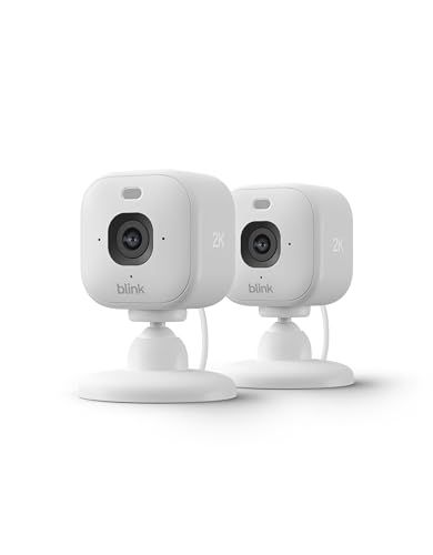 Blink Mini 2k+ | Plug-In Indoor/outdoor Security Camera | 2k Wide-Angle Video | 4x Zoom | Colour Night Vision With Built-In Spotlight | Works With Alexa | 2 Cameras &ndash; (white)