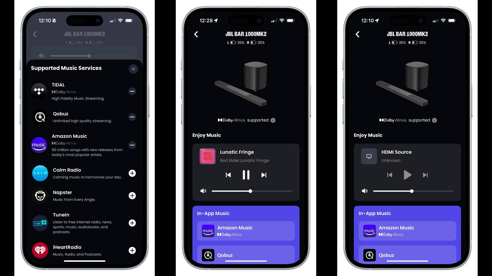 JBL Bar 1000MK2 JBL One app screenshots
