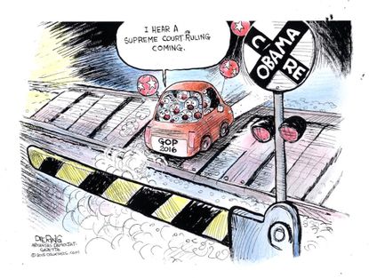 Political cartoon U.S. GOP 2016 ObamaCare