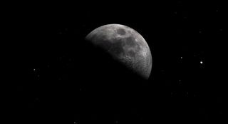 august 2020 night sky First Quarter Moon