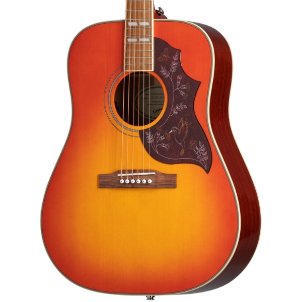 An Epiphone Hummingbird Studio acoustic-electric guitar