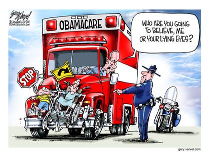 Political cartoon ObamaCare Harry Reid