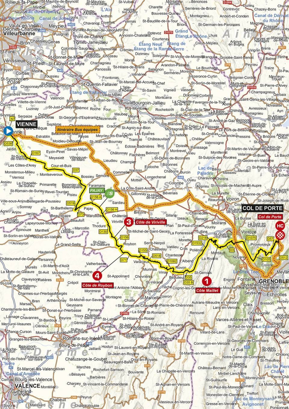 map stage 2 Criterium du Dauphine 2020