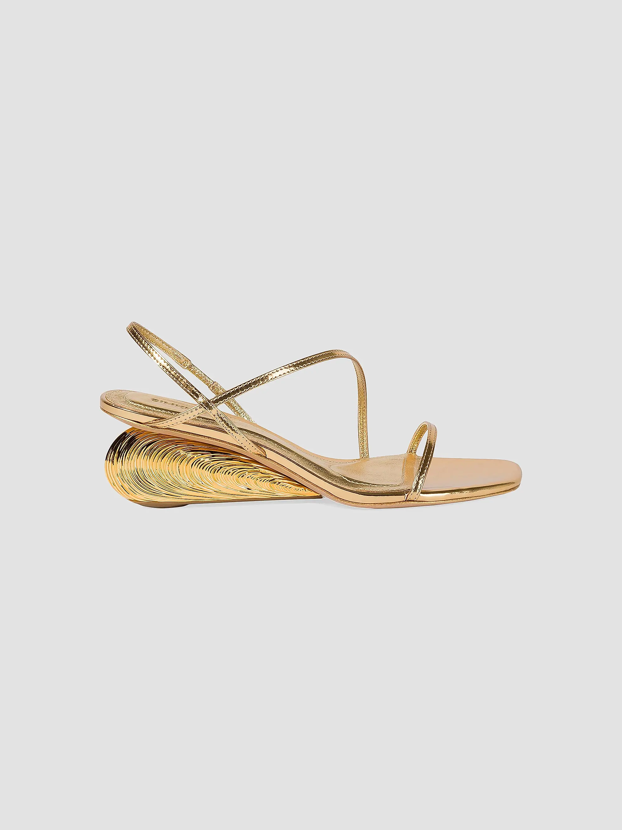 Bridget 75mm Metallic Leather Wedge Sandals