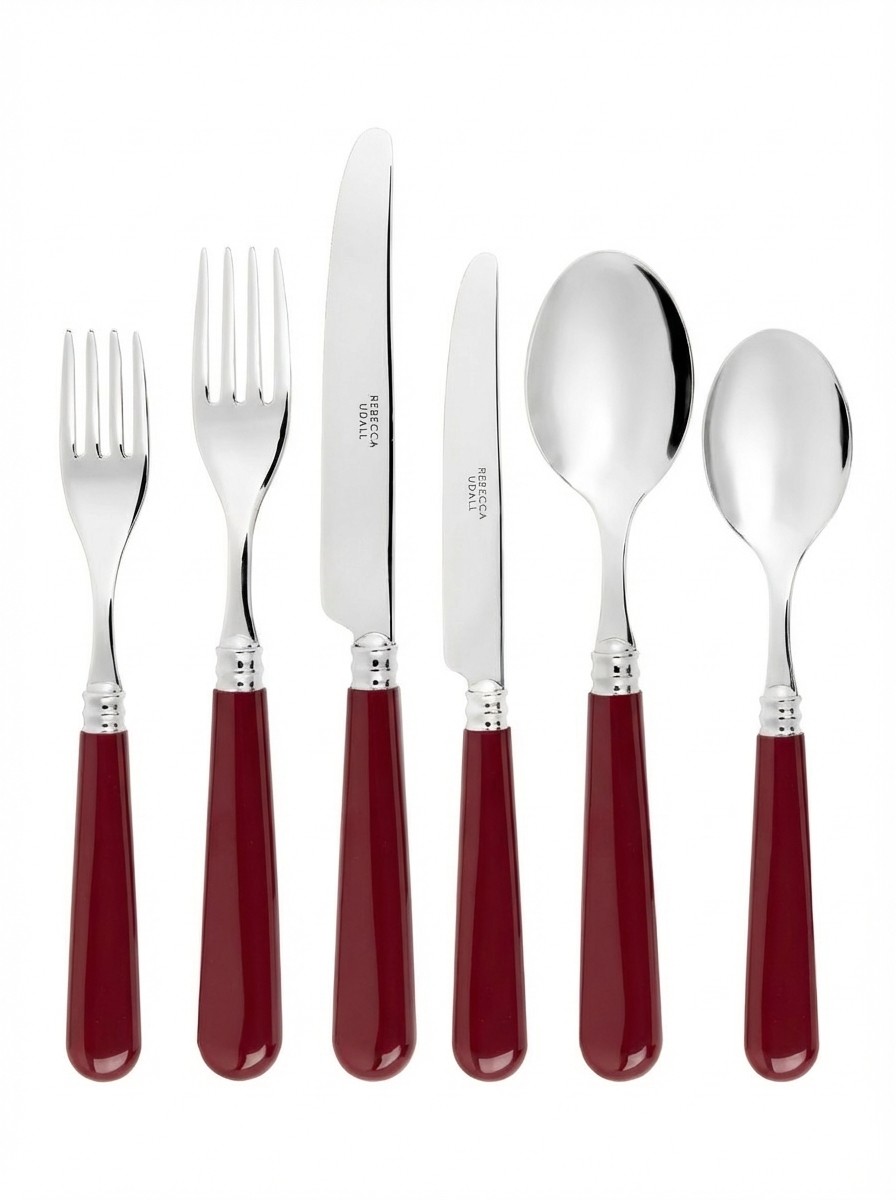 Classic Cutlery Set, Burgundy - Three Piece Set